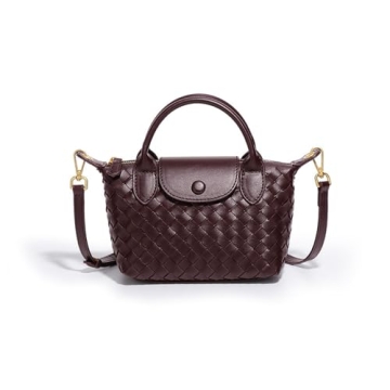 Waiyqju Mini Small Size Braided Luxury Leather Women's top Handle Handbag Fashion Travel Daily Satch...