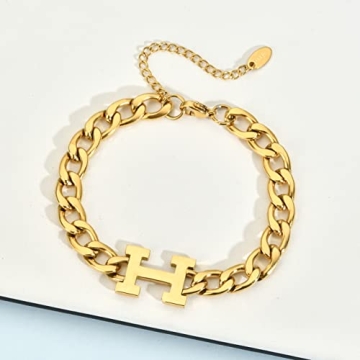 Stylish 18K Gold Plated Cuban Link Bracelet for Women