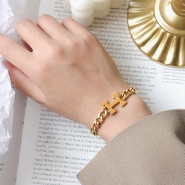 Stylish 18K Gold Plated Cuban Link Bracelet for Women