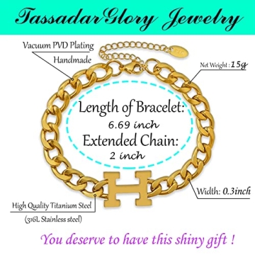 Stylish 18K Gold Plated Cuban Link Bracelet for Women