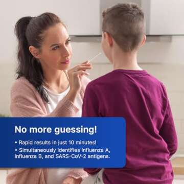 CorDx Tyfast at Home Flu A/B and COVID 19 Rapid Test Kit, Easy, Accurate, Fast Results in 10 Minutes, 4 Tests.