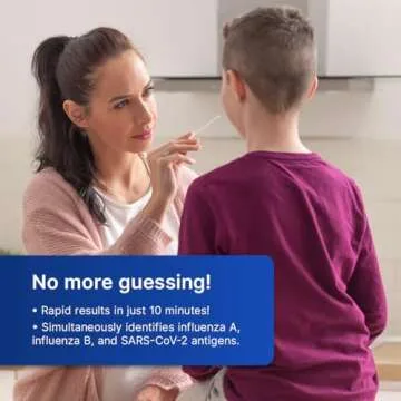 CorDx Tyfast at Home Flu A/B and COVID 19 Rapid Test Kit, Easy, Accurate, Fast Results in 10 Minutes, 4 Tests.