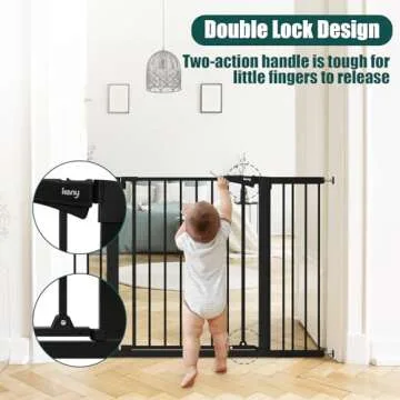 keny 29.7"-46" Baby Gate for Stairs, Auto Close Dog Gates for Doorways, Pressured Mounted No Drillin...
