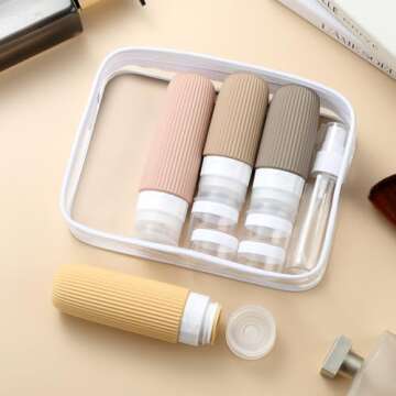 Mrsdry 16 Pack Travel Bottles Set, TSA Approved Leak Proof Silicone Squeezable Containers for Toiletries, Refillable Travel Accessories for Conditioner, Shampoo, Lotion & Body Wash Accessories