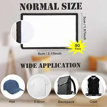 90 PCs Sublimation Patches - Iron On Blank Patches for DIY Crafts Hats Caps Backpack Uniforms Christmas Decorations Ornaments (Rectangle / 90PCs)
