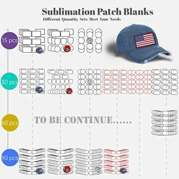 90 PCs Sublimation Patches - Iron On Blank Patches for DIY Crafts Hats Caps Backpack Uniforms Christmas Decorations Ornaments (Rectangle / 90PCs)