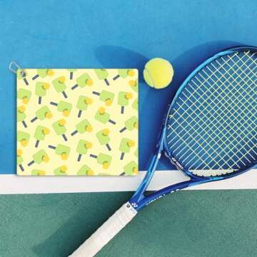 Pickleball Towel & Carabiner Clip, 15x17in Microfibre Pickle Ball Towels for Women Men Microfiber Sports Golf Towel Bags Prints Pickleball Accessories Blanket Funny Gifts for Pickleball Lovers