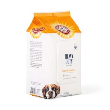 Arm & Hammer for Pets Heavy Duty Multipurpose Dog Bath Wipes, Mango Scent - Grooming Dog Wipes for B...