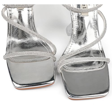 Zzheels Rhinestone High Heels Silver US8 for Women