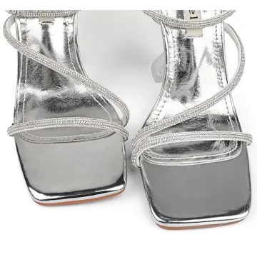 Zzheels Rhinestone High Heels Silver US8 for Women