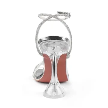 Zzheels Rhinestone High Heels Silver US8 for Women