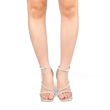 Zzheels Rhinestone High Heels Silver US8 for Women