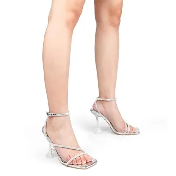 Zzheels Rhinestone High Heels Silver US8 for Women