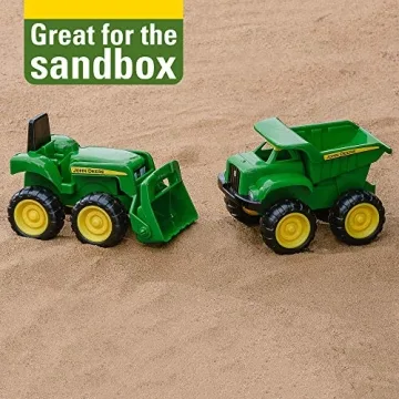 John Deere Sandbox Toys Dump Truck Tractor Set Kids