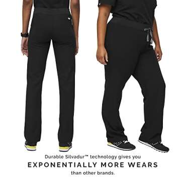 FIGS Livingston Basic Scrub Pants for Women – Black, L Petite