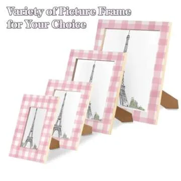 Pinks and White Checker 8x10 Picture Frame Checkered 8x10 Photo Frame for Wall Hanging & Desk Decor, Bedroom Living Room Picture Frame for Photos Decor Gifts