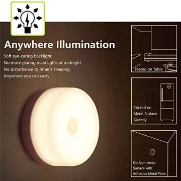 RTSU Rechargeable Mini Touch Night Light, Wireless LED Lamp for Kids - Portable, Dimmable Nursery Lamp