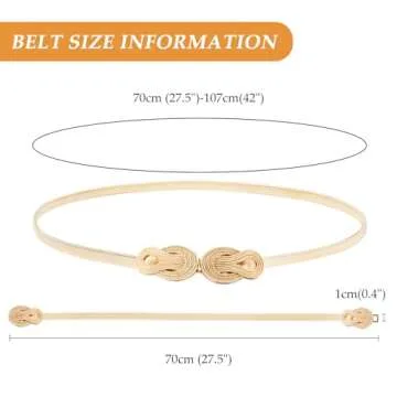 E-Clover Women's Chic Stretch Waist Skinny Belt