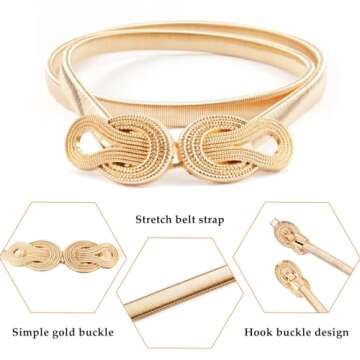 E-Clover Women's Chic Stretch Waist Skinny Belt