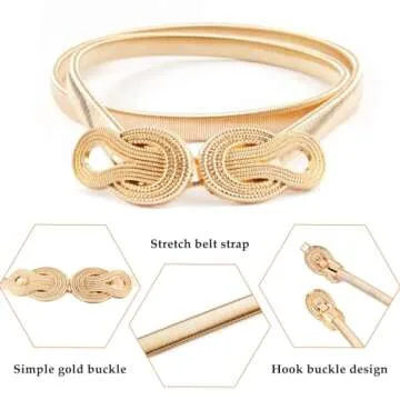 E-Clover Women's Chic Stretch Waist Skinny Belt