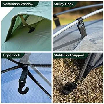 MC TOMOUNT Backpacking Tent 2 Person Waterproof Lightweight Double Layer Free-Standing Aluminum Pole for Outdoor Camping Hiking 4 Season