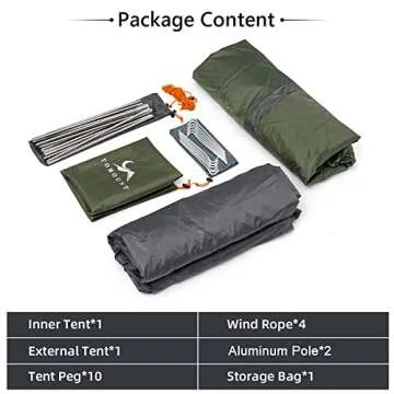 MC TOMOUNT Backpacking Tent 2 Person Waterproof Lightweight Double Layer Free-Standing Aluminum Pole for Outdoor Camping Hiking 4 Season
