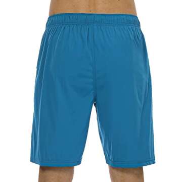 HODOSPORTS Mens No Liner Swim Trunks Quick-Dry with Zipper Pockets Peacock Blue