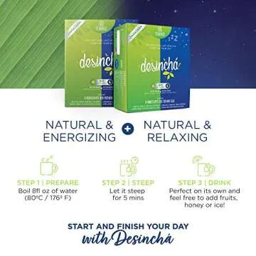 Desincha Tea Mix - Day & Night Time Herbal Tea | Increase Energy, Supports Mental Focus & Metabolic Health I All 8 Natural Ingredients I 60 Day Supply