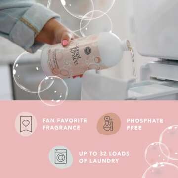 Bridgewater Candle Sweet Grace 32 oz Laundry Detergent Liquid | Highly Scented Luxury Laundry Experience | Deep Cleaning and Powerfully Fragranced