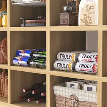 Simple Houseware Skinny Can Organizer for Pantry/Refrigerator, Clear, Set of 2