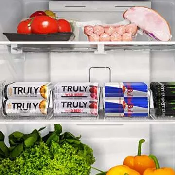 Simple Houseware Skinny Can Organizer for Pantry/Refrigerator, Clear, Set of 2