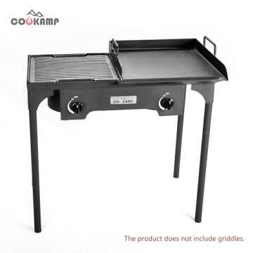 Portable COOKAMP Double Propane Burner for Outdoor Cooking