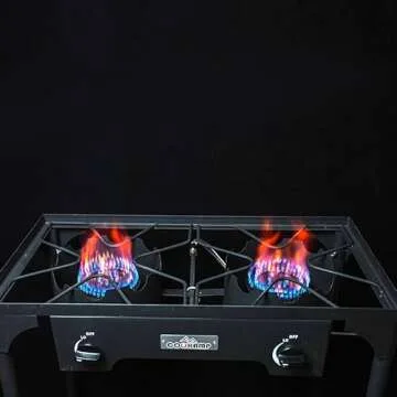 Portable COOKAMP Double Propane Burner for Outdoor Cooking