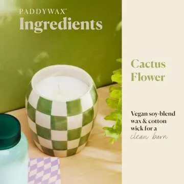 Paddywax Artisan Checkmate Scented Candle Cactus Flower