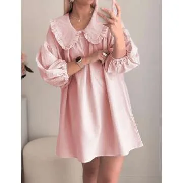 Stylish Ynhonra Babydoll Mini Dress with Doll Collar