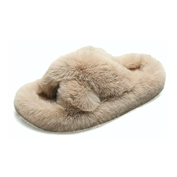 Crazy Lady Women's Fuzzy Furry House Slippers - Soft & Comfy for Indoor/Outdoor Use
