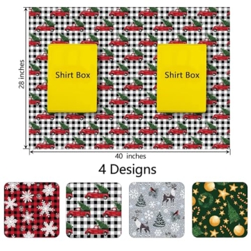 GIOLNIAY Jumbo Christmas Wrapping Paper - Festive Gift Wrap