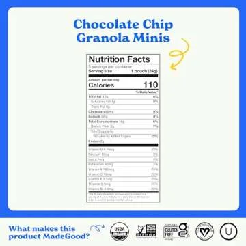 MadeGood Chocolate Chip Granola Minis 28 Count Snacks