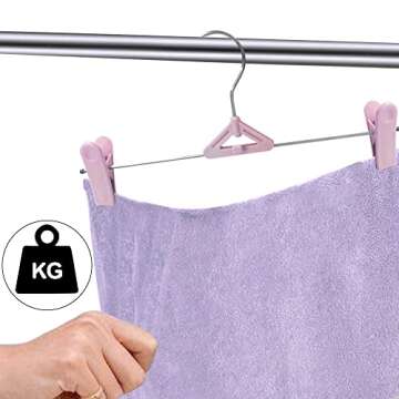 Skirt & Pant Hangers with Clips for Women - 30 Pack Space Saving Stackable Skirt Hangers with Clips - Non-Slip, Adjustable for Kid, Women, Men, Children, Baby, Pink