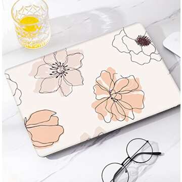 Watbro Compatible with MacBook Air 13 Inch Laptop Case 2020 2019 2018 Released A2179 M1 A2337 A1932,Plastic Hard Shell Protective Case with Keyboard Cover,Gentle line Art Print