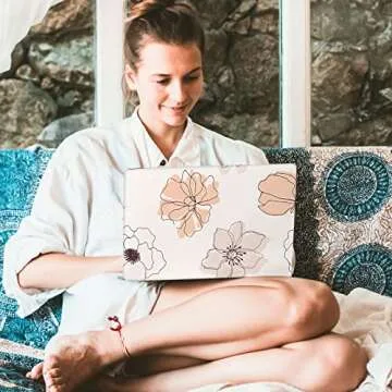 Watbro Compatible with MacBook Air 13 Inch Laptop Case 2020 2019 2018 Released A2179 M1 A2337 A1932,Plastic Hard Shell Protective Case with Keyboard Cover,Gentle line Art Print