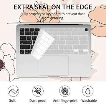Watbro Compatible with MacBook Air 13 Inch Laptop Case 2020 2019 2018 Released A2179 M1 A2337 A1932,Plastic Hard Shell Protective Case with Keyboard Cover,Gentle line Art Print