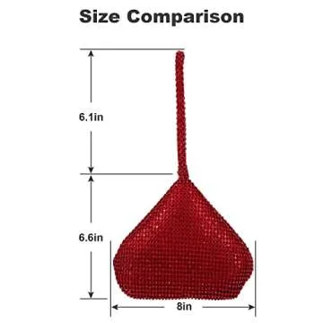 ele ELEOPTION Women Red Evening Bag Women's Clutch Purse Bag Triangle Full Rhinestones Bags Party Cocktail Wedding for 6.0inch Android IOS Phones
