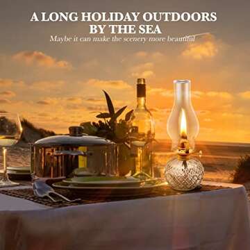 CHNLML 2 Pieces Large Chamber Oil Lamps, Glass Clear Kerosene Lamp Indoor Decorative Hurricane Lamp Oil Lantern Vintage(colorless）