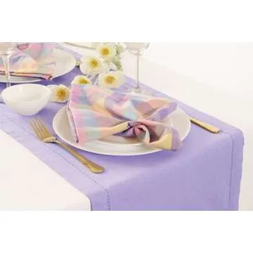 PurpleEssences Buffalo Plaid Cloth Napkins - Mitered Corners - Spring Summer Easter Gingham Check Dinner Napkin - Set of 12-100% Cotton - 18x18 Inch - Reusable Washable - Multi Color