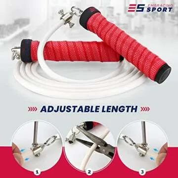Weighted Jump Rope for Fitness and Weight Loss, 1LB Adjustable Jump Rope, Handles with Removable Weights - Crossrope for Boxing, Home Gym Equipment, Workout Equipment for Men, Women