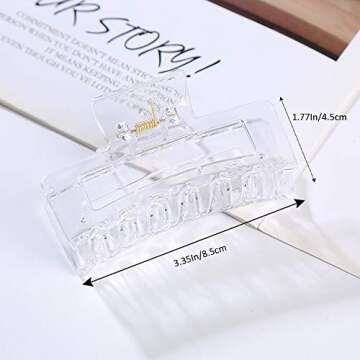 Aaiffey 4PCS Hair Claw Clips, Non-Slip Tortoise Hair Jaw Clips, Leopard Stylish Hair Clamps,Strong Hold for Thick Thin Curly Hair Styling Accessories for Women Girls