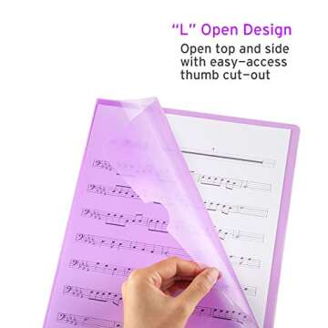 Sooez 25 Pack Clear Document Folder Project Pockets, Clear Plastic Folders Letter Size Plastic Document Folders Paper Poly Jacket Sleeves Folders Copy, 5 Assorted Colors
