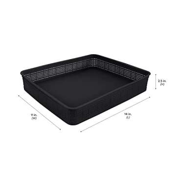 Simplify 10 Piece Organizing Set | Multiple Size Bins | Multipurpose | Office | Desk | Dorm | Bathroom | Storage Basket | Small Items | Accessories | Black