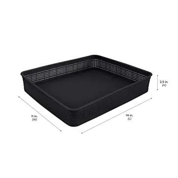 Simplify 10 Piece Organizing Set | Multiple Size Bins | Multipurpose | Office | Desk | Dorm | Bathroom | Storage Basket | Small Items | Accessories | Black